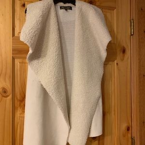 Faux white suede vest